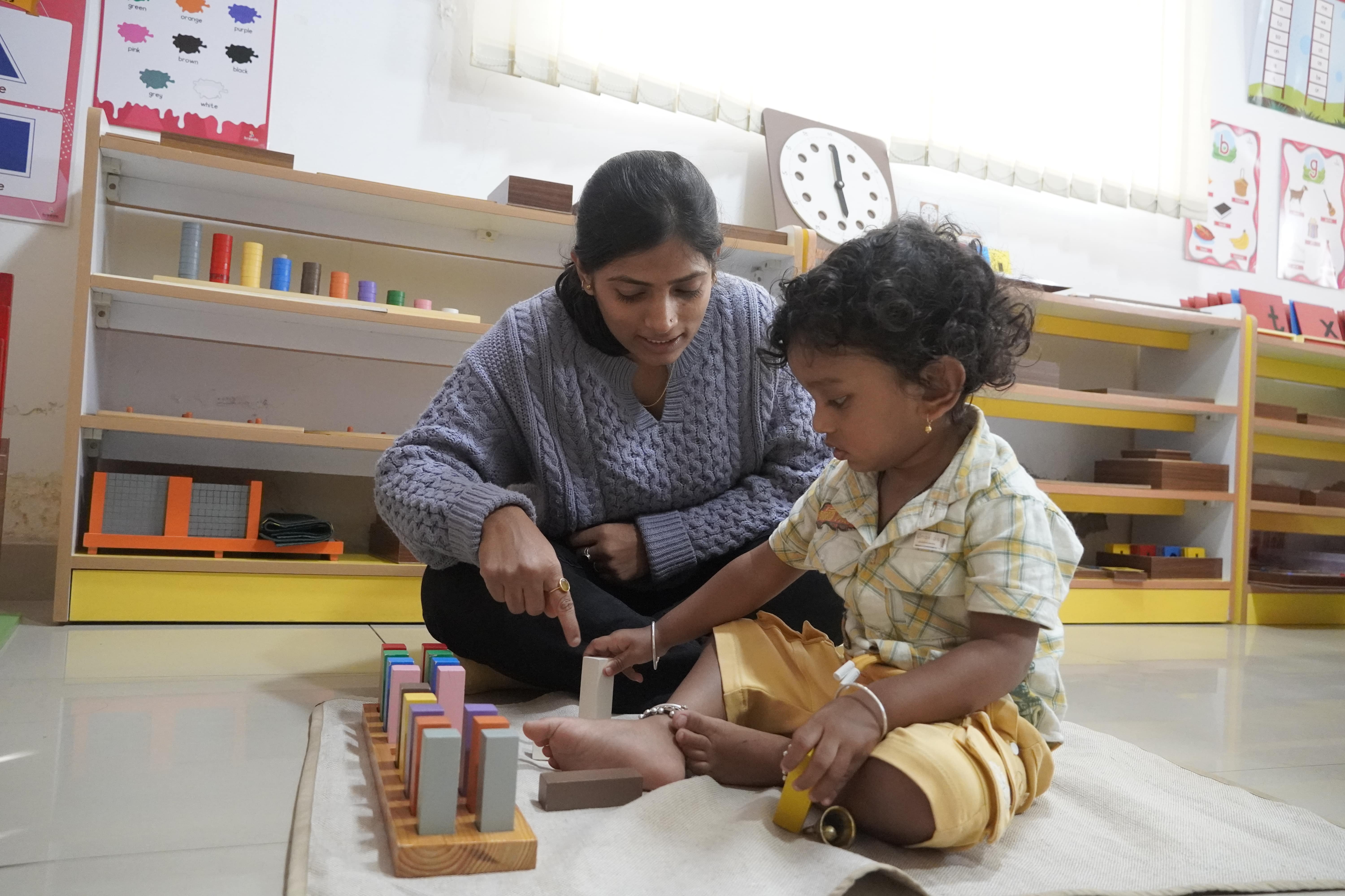 Children in the play group engaging in discovery